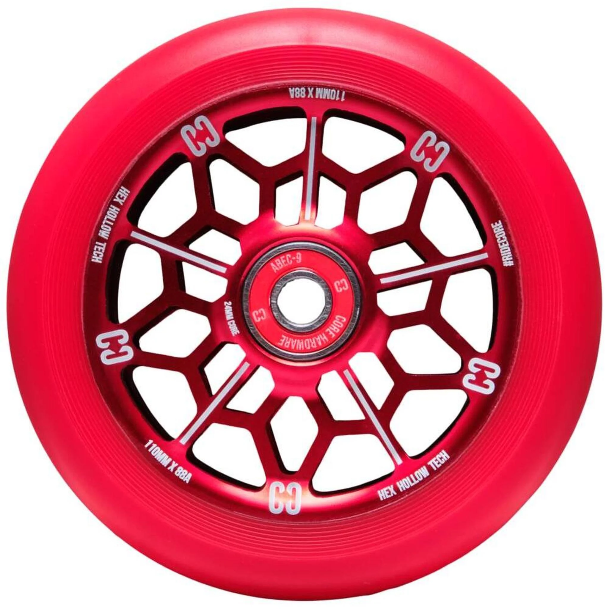CORE Hex Hollow Ruedas Til Scooter - Rojo