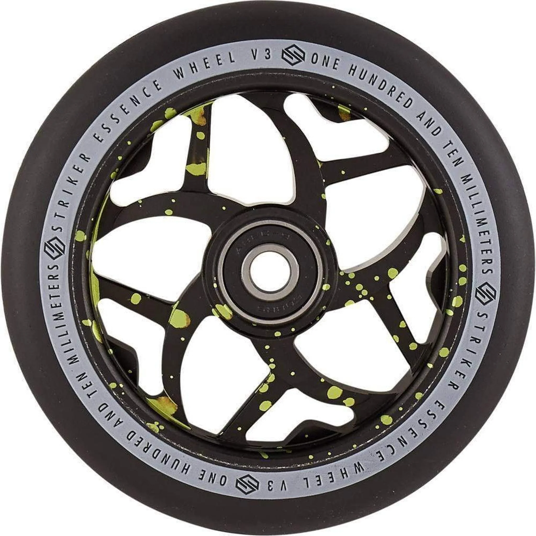 Striker Essence V3 Black PU 110mm Rueda Patinete - Splash Negro/Verde